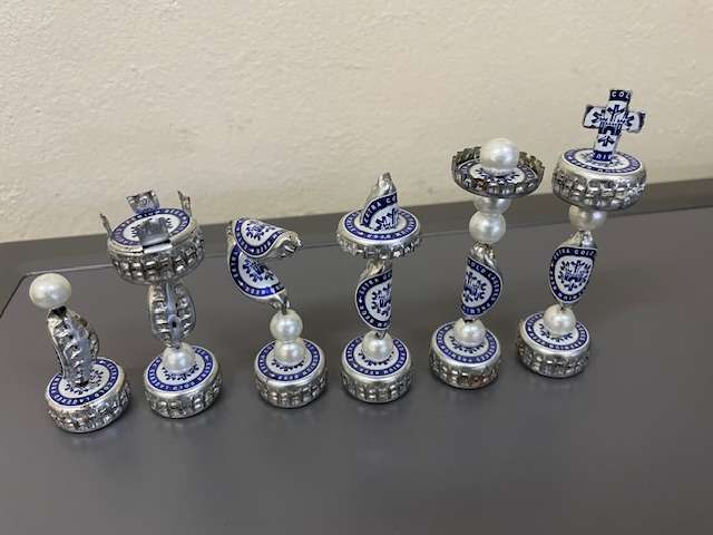 Handmade Chess Set - made from beer bottle tops -magnetic
