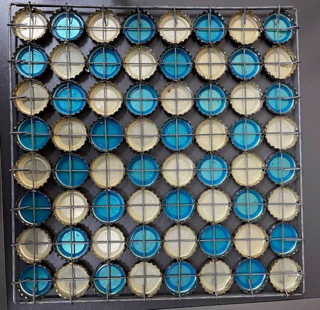 Handmade Chess Set - made from beer bottle tops -magnetic