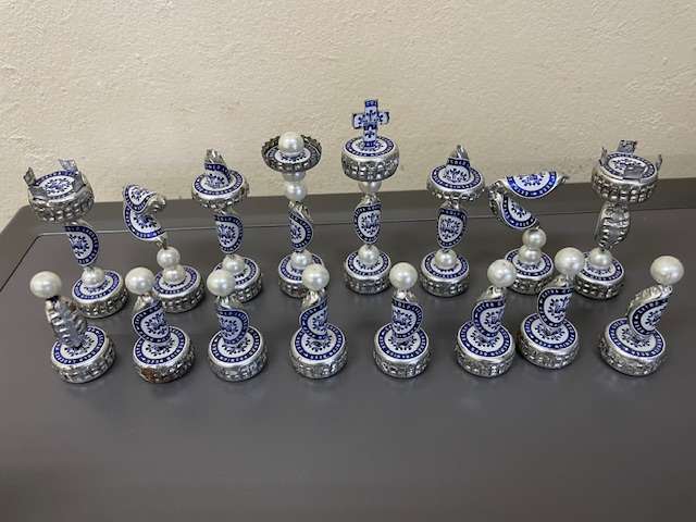Handmade Chess Set - made from beer bottle tops -magnetic