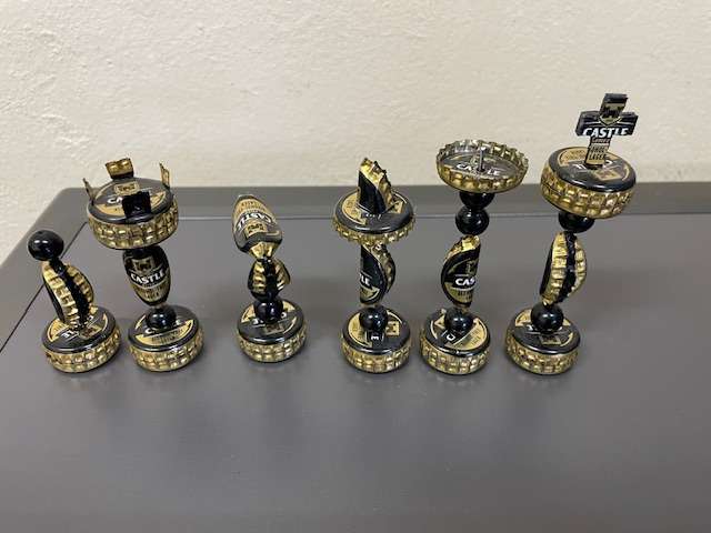 Handmade Chess Set - made from beer bottle tops -magnetic