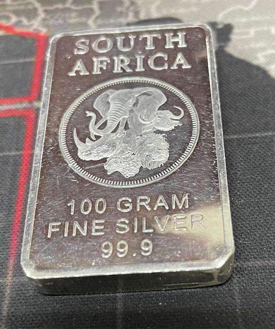 100 GRAM STERLING SILVER BIG FIVE BAR