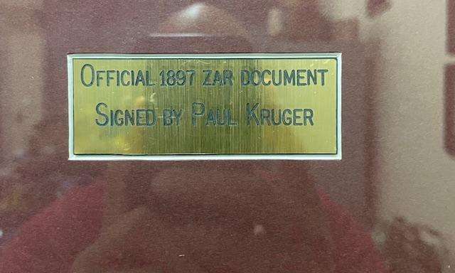 Super RARE ! Original 1897 Official ZAR document hand signed by Paul Kruger