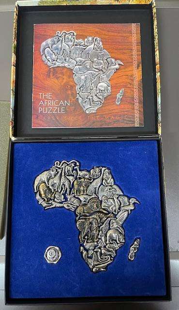 Makoulpa African Map Puzzle pendant and necklace set