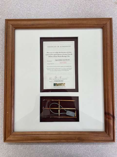 Framed Robben Island fence with Certificate