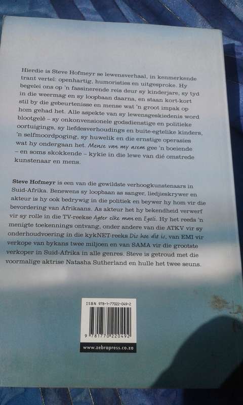 `Steve Hofmeyr.  Mense van my asem`  Soft cover.
