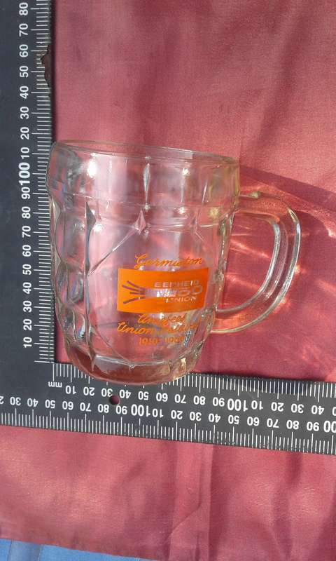 Germiston Uniefees/Union Festival 1910-1960.  50 years.  Glass mug.