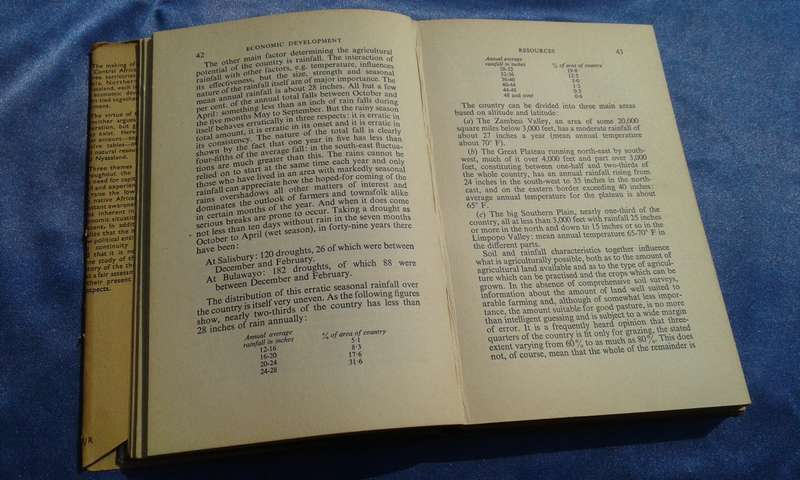 1954.  "Economic Development in Rhodesia and Nyasaland"  Hard cover.