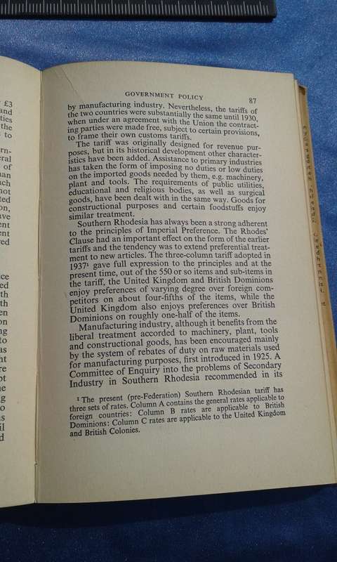 1954.  "Economic Development in Rhodesia and Nyasaland"  Hard cover.