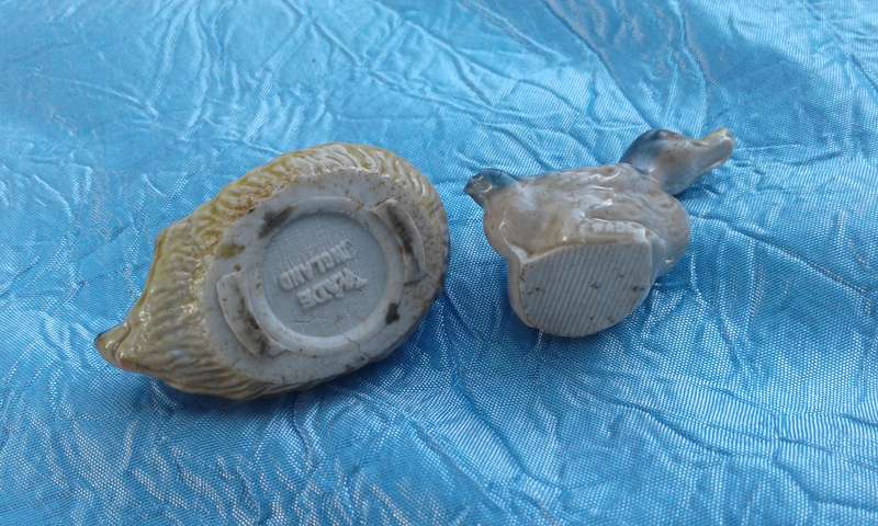 Pair of Wade printer's tray sized ornaments.  Condition:  Very good.   No chips, cracks or repairs.