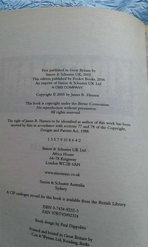 "First Man"  The Life of Neil Armstrong.  Soft cover.