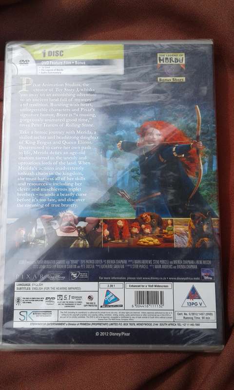DVD Disney.  Pixar.  Brave.  SEALED.