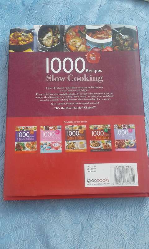 `1000 Recipes  Slow Cooking"  Hard cover.
