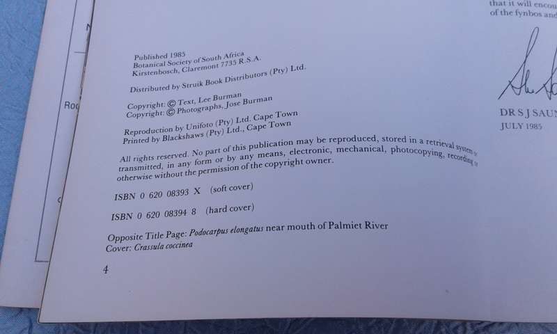 "Hottentos Holland to Hermanus"  South African Wildflower Guide.  Soft cover.