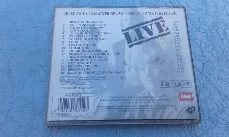 CD  Creeedence Clearwater Revival.  Platinum.  Live.  The Ultimate Collection.