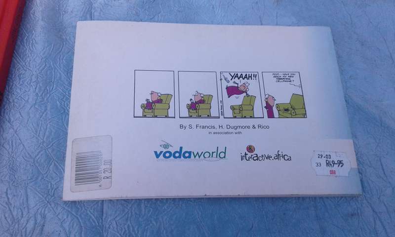 "Has anyone seen my vibrating cellphone?"  Madam & Eve.  Soft cover.