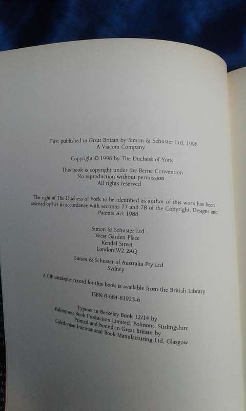 "My Story  Sarah"   The Duchess of York.  Hard cover.