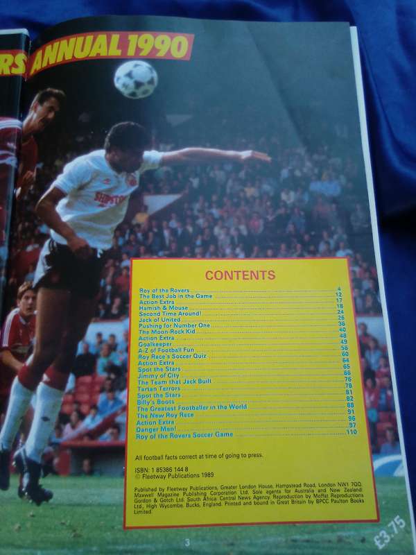 `Roy of the Rovers"  Annual 1990. Hard cover.