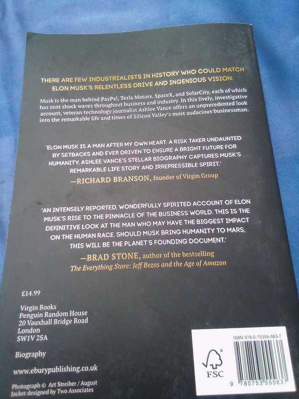 "Elon Musk'  Soft cover.