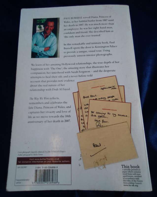 "The Way We Were'  Remembering Diana. Paul Burrell.  Soft ccover.