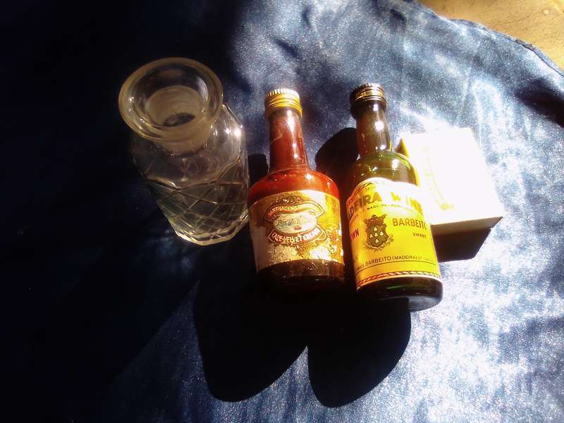 Coloured-glass bottles joblot.
