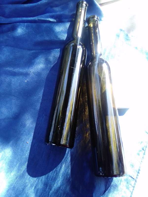 Coloured-glass bottles joblot.