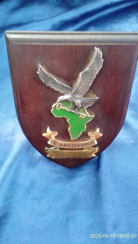 SADF wooden plaque.