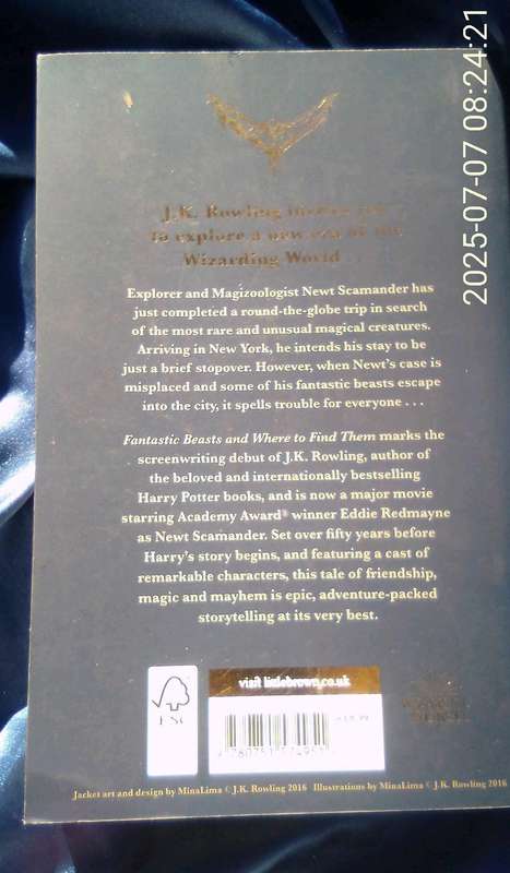 "Fantastic Beasts". J.K. Rowling.  Soft cover