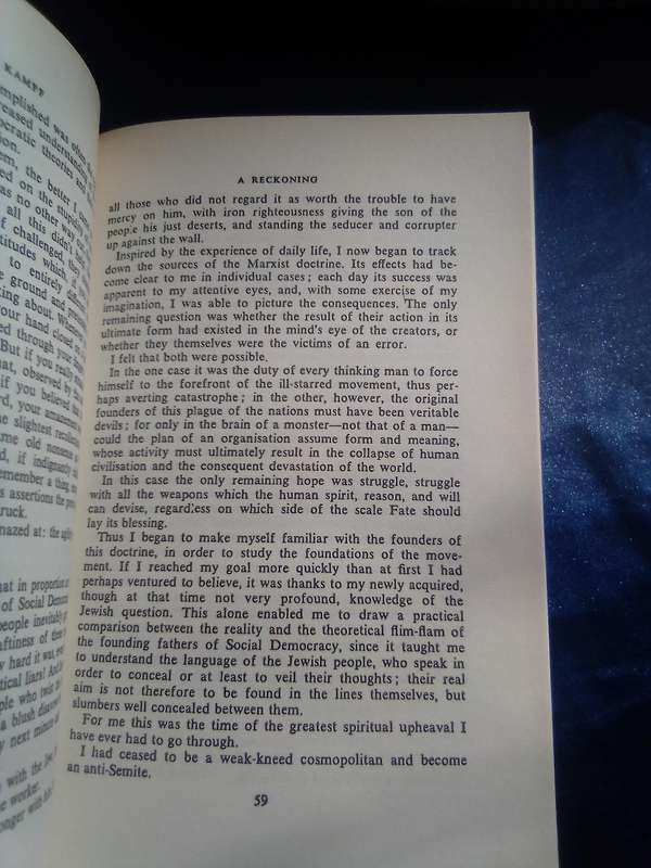 "Mein Kampf". English translation.  Soft cover.  Condition:. Excellent.