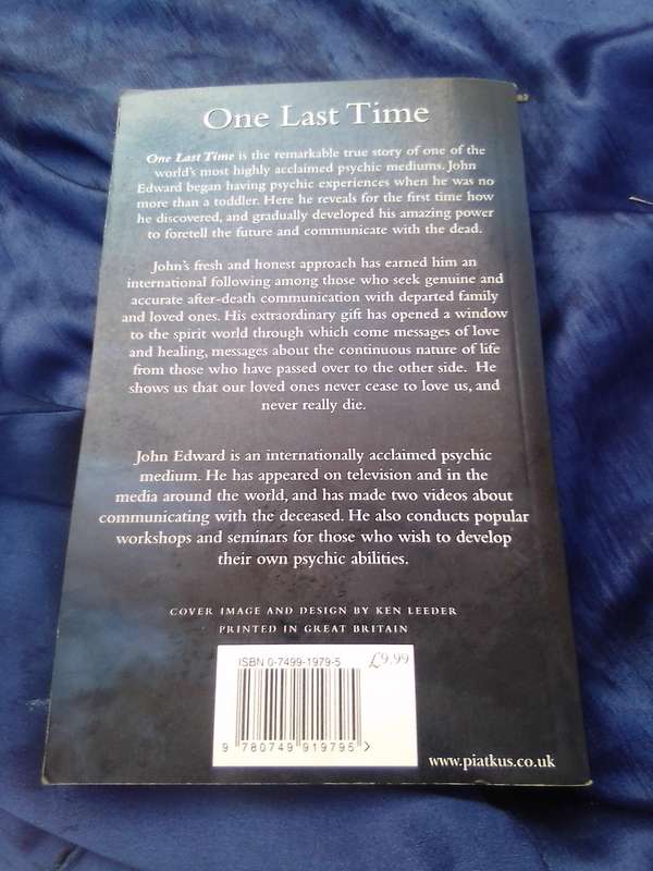 "One Last Time". John Edward.  Soft cover.
