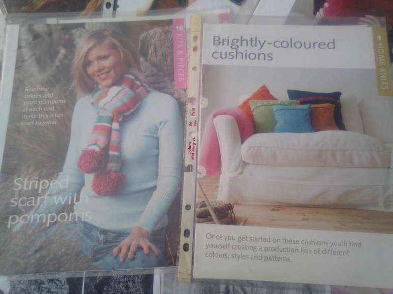 Joblot of knitting pattern s for cushions, scarves etc.