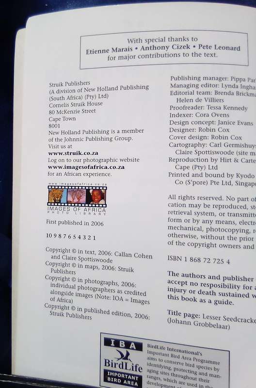 "Sasol Southern African  Bird Finder"  Soft cover.