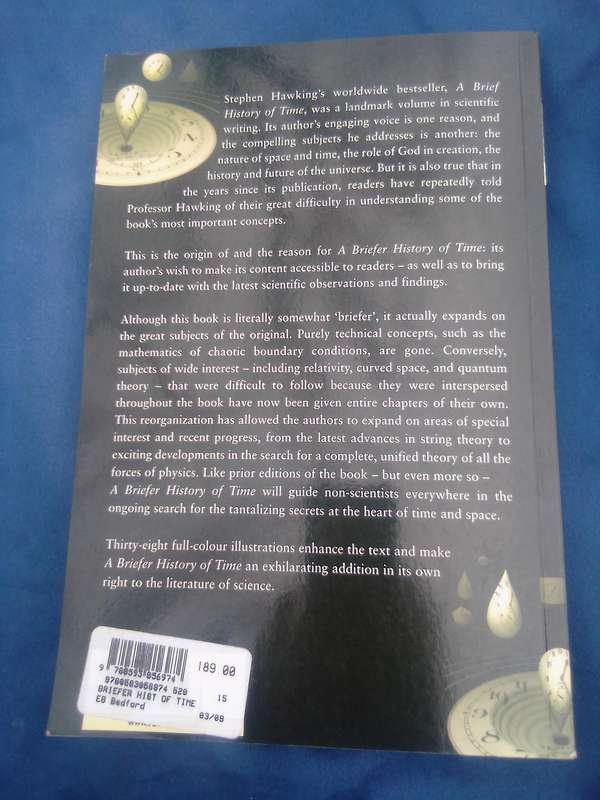 "Stephen Hawking A Briefer History of Time" Soft cover.