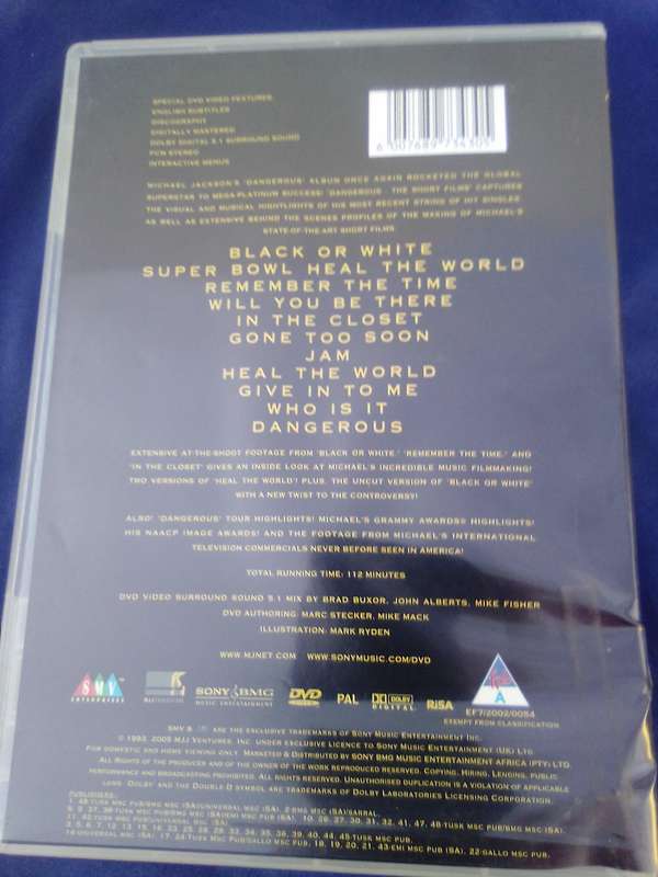 DVD Michael Jackson.  The Short Films.