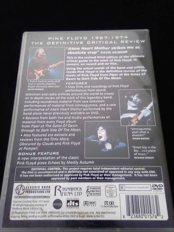 DVD Inside Pink Floyd.  A Critical Review. 1967-1974.