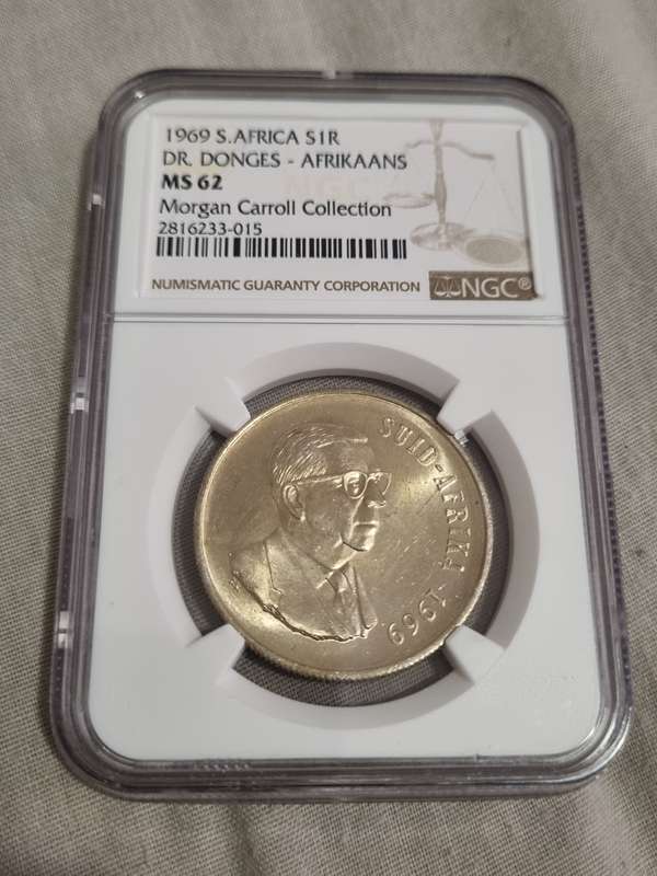 South Africa: 1969 Silver R1 NGC MS62