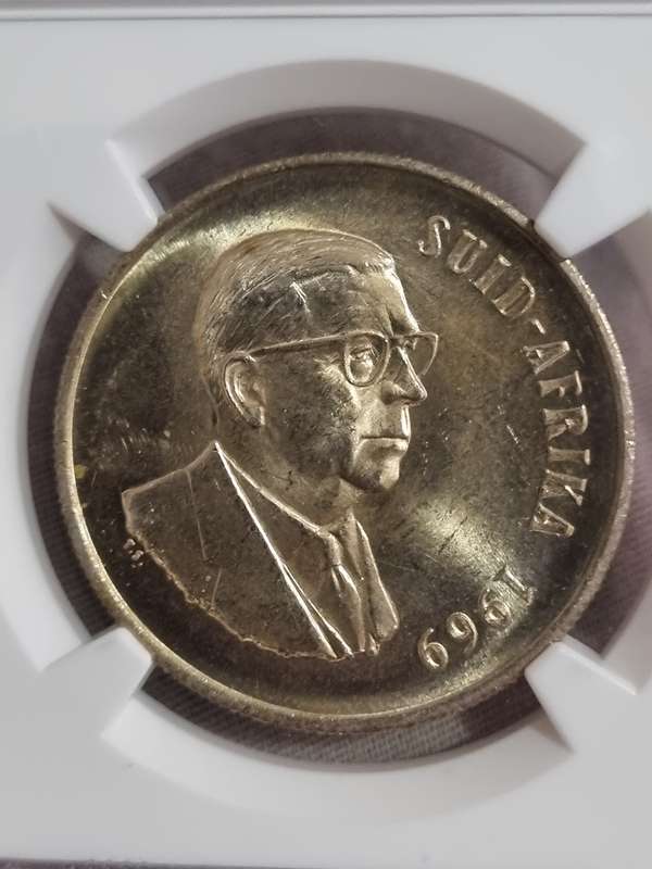 South Africa: 1969 Silver R1 NGC MS62