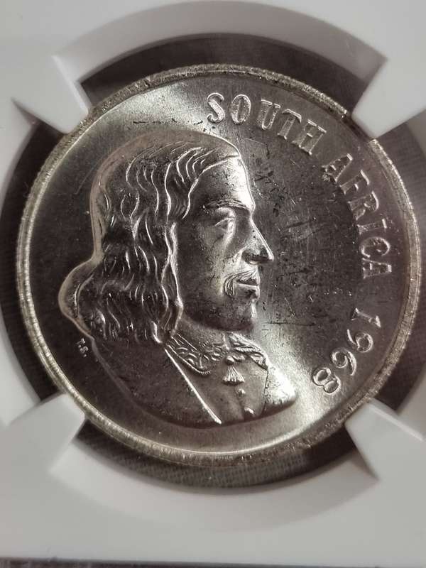 South Africa: 1968 Silver R1 English NGC MS63