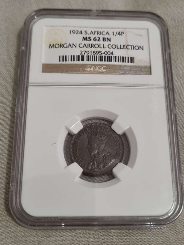 South Africa: Key Date, 1924 Union Farthing MS62BN