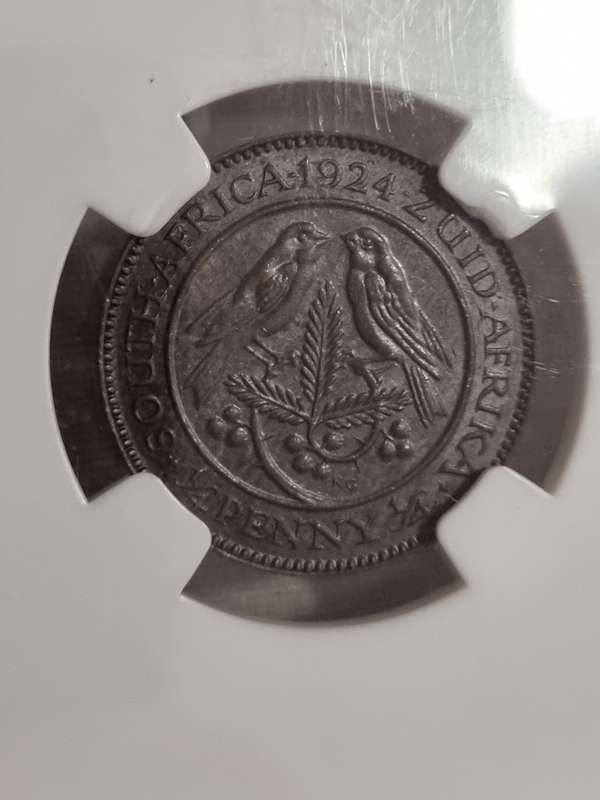 South Africa: Key Date, 1924 Union Farthing MS62BN