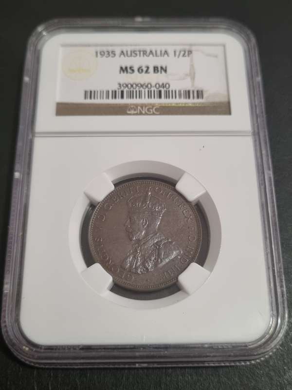 Australia: Key Date 1935 MS62BN 1/2 Penny