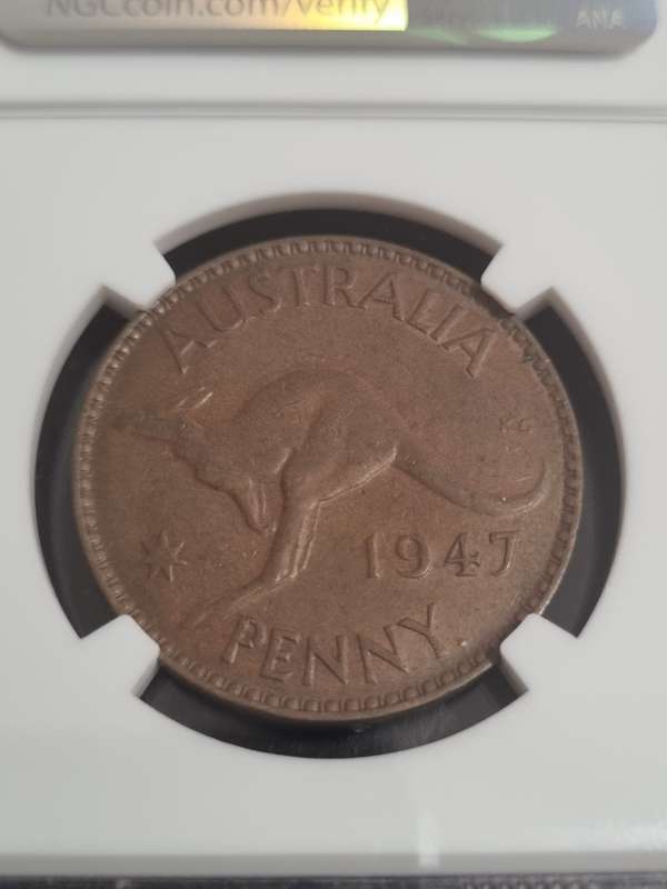 Australia: AU50BN 1947 1 Penny