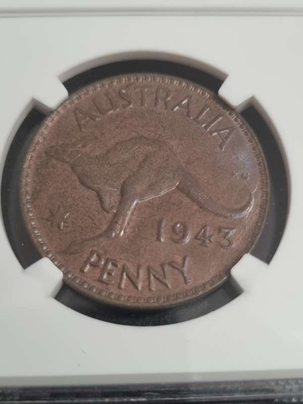 Australia: AU58BN  1943(M) 1 Penny) 1 Penny
