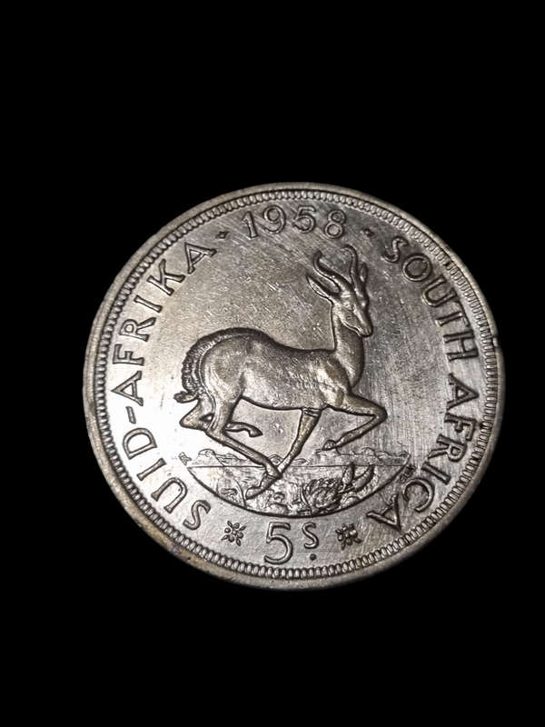 South Africa: Silver 1958 5 Shilling (Crown)