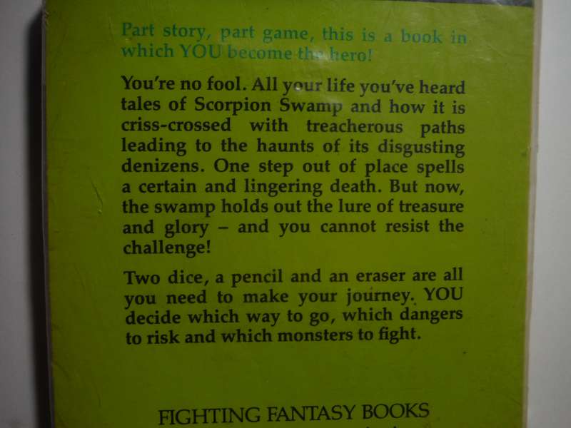Adventure Gamebooks #8 : Scorpion Swamp : Fighting Fantasy - Paperback - Steve Jackson