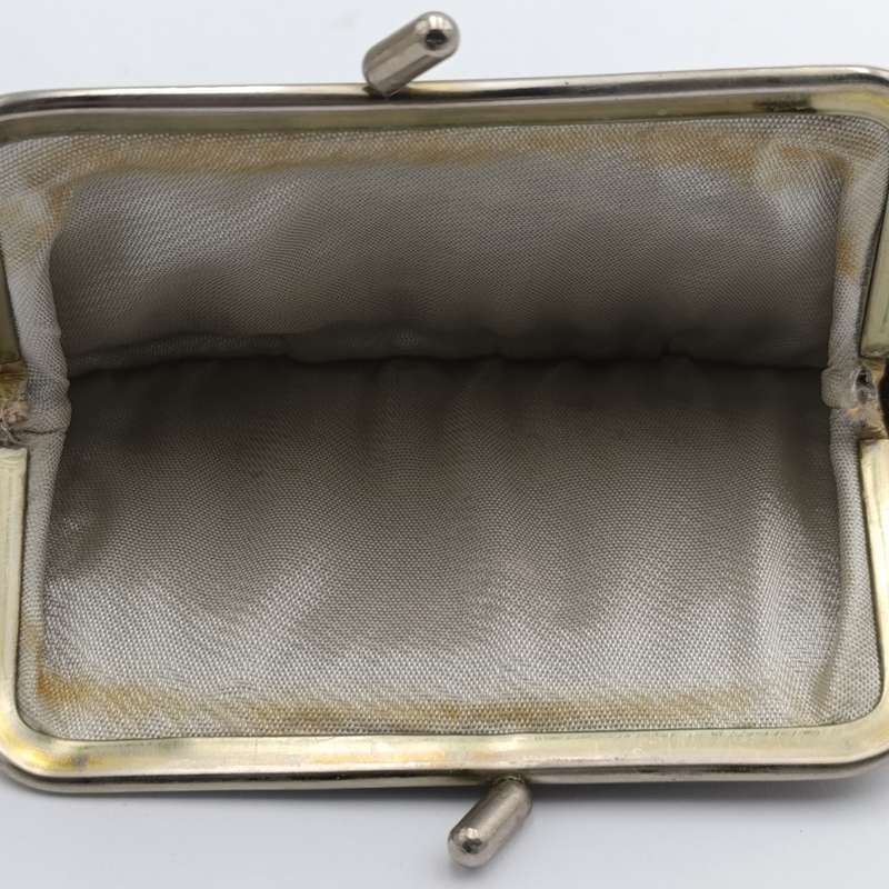 Vintage genuine leather dark beige handbag with purse some marks on the inside bat leather