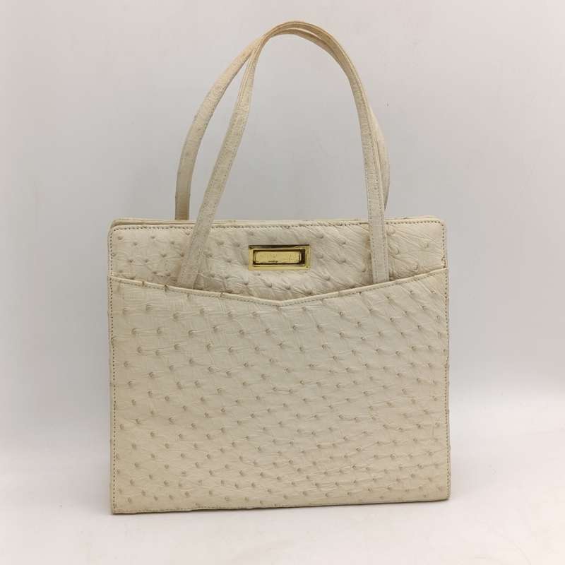 Vintage ostrich leather handbag very good condition + small purse