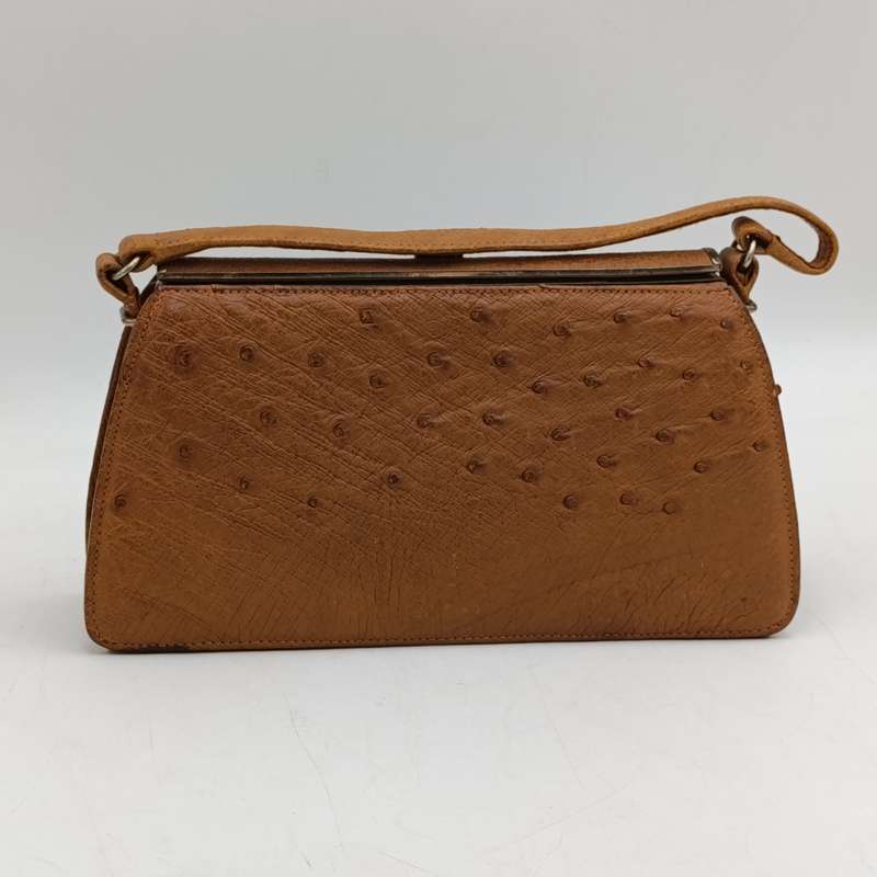Carbeau ostrich leather handbag with purse good condition, some marks underneath colour tan