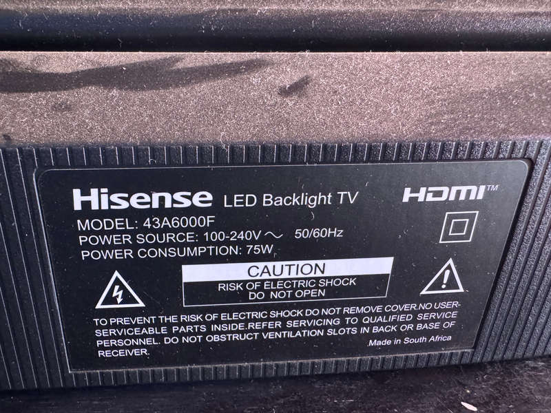 Hisense 43" SMART LED Backlit HD TV,