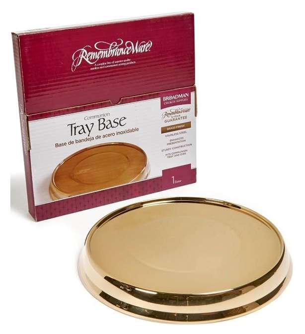 Holy Communion Tray Base Stand For Round Brass-Polished Stainless Steel Tray
