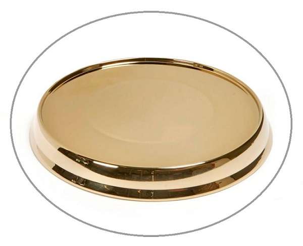 Holy Communion Tray Base Stand For Round Brass-Polished Stainless Steel Tray